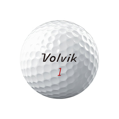 White golf ball with 'Volvik' branding on a white background
