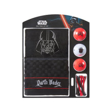 Star Wars mini ball set featuring a black Darth Vader themed ball with a silver helmet design, a black checkered ball, two red balls with white Star Wars logos, and red-and-black strings, all in retail packaging.